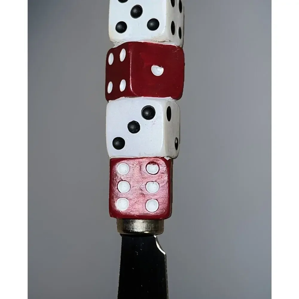 Boston Warehouse Casino Cards Dice Chips 4 Cheese Spreaders Stainless Party Fun